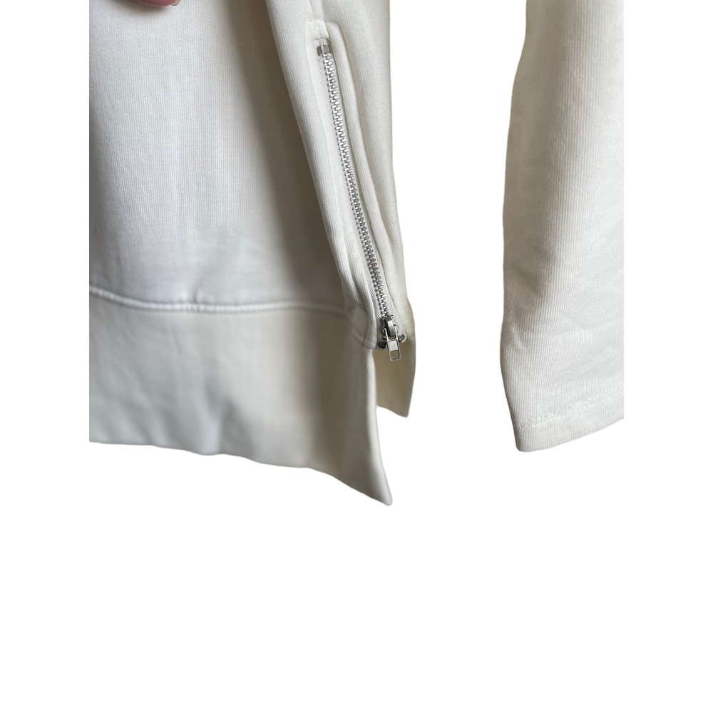 Noisy May Cream‎ Textured Mock Neck Sweatshirt XS Side Zip Minimalist Scandi Top - Picture 7 of 11